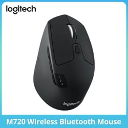 logitech m720 triathlon multi device wireless mouse with bluetooth and 2.4ghz unifying, hyper fast scroll