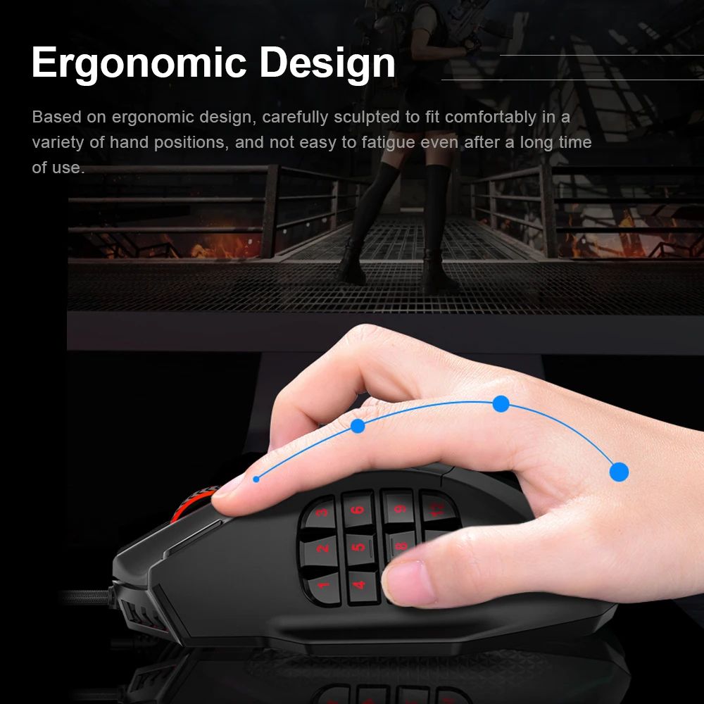 EYOOSO X39 Wired Gaming Mouse With 19 Programmable Buttons RGB Backlight Up To 24000 DPI 1