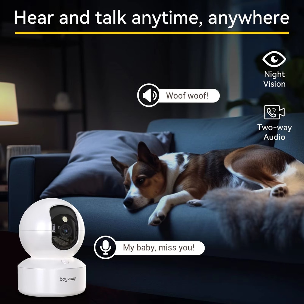 BoyKeep K30 2K Indoor Security Camera DualBand WiFi 360 Pan And Tilt Color Night Vision TwoWay Audi 3