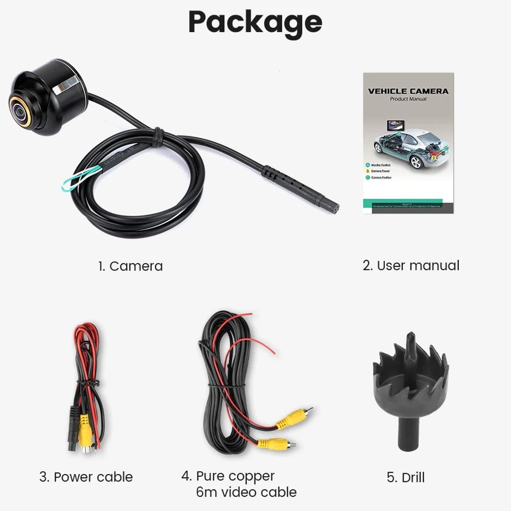 GreenYi 170 Rear View Camera AHD 1080P Metal Body Fisheye Backup Parking Camera 5