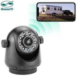 greenyi magnetic hitch wireless backup camera with 5ghz wifi, rechargeable battery, night vision for trailer rv truck