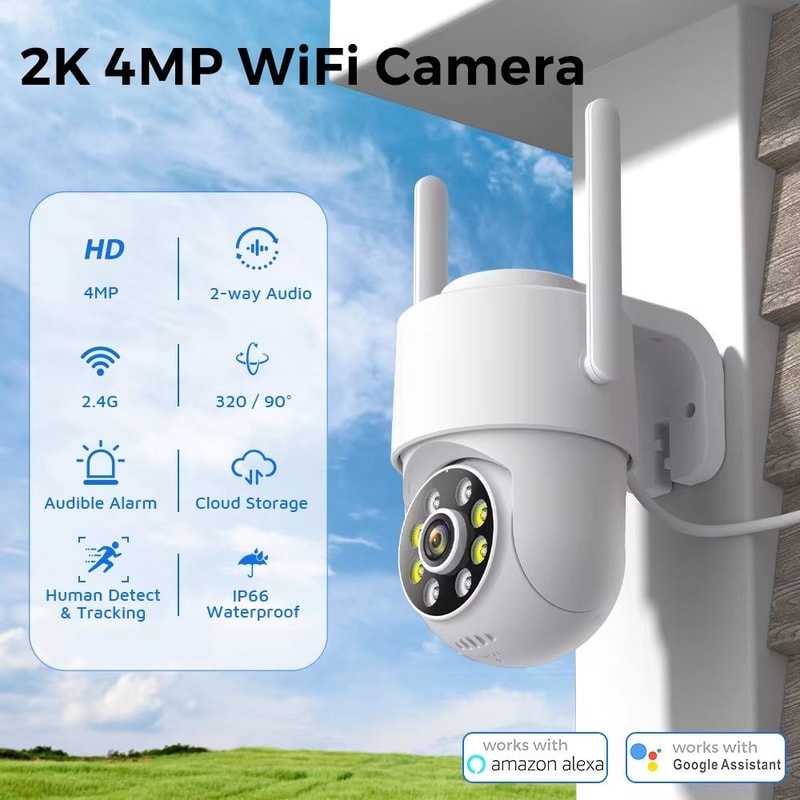 BESDER 4MP 2K Mini Indoor Security Camera With ICSee Compatible Camera App Control Night Vision 4X 1