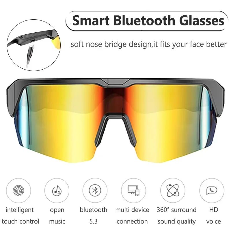Bluetooth Smart Glasses With Audio Call Music Playback And Remote Touch Controls For Cycling Sports 0
