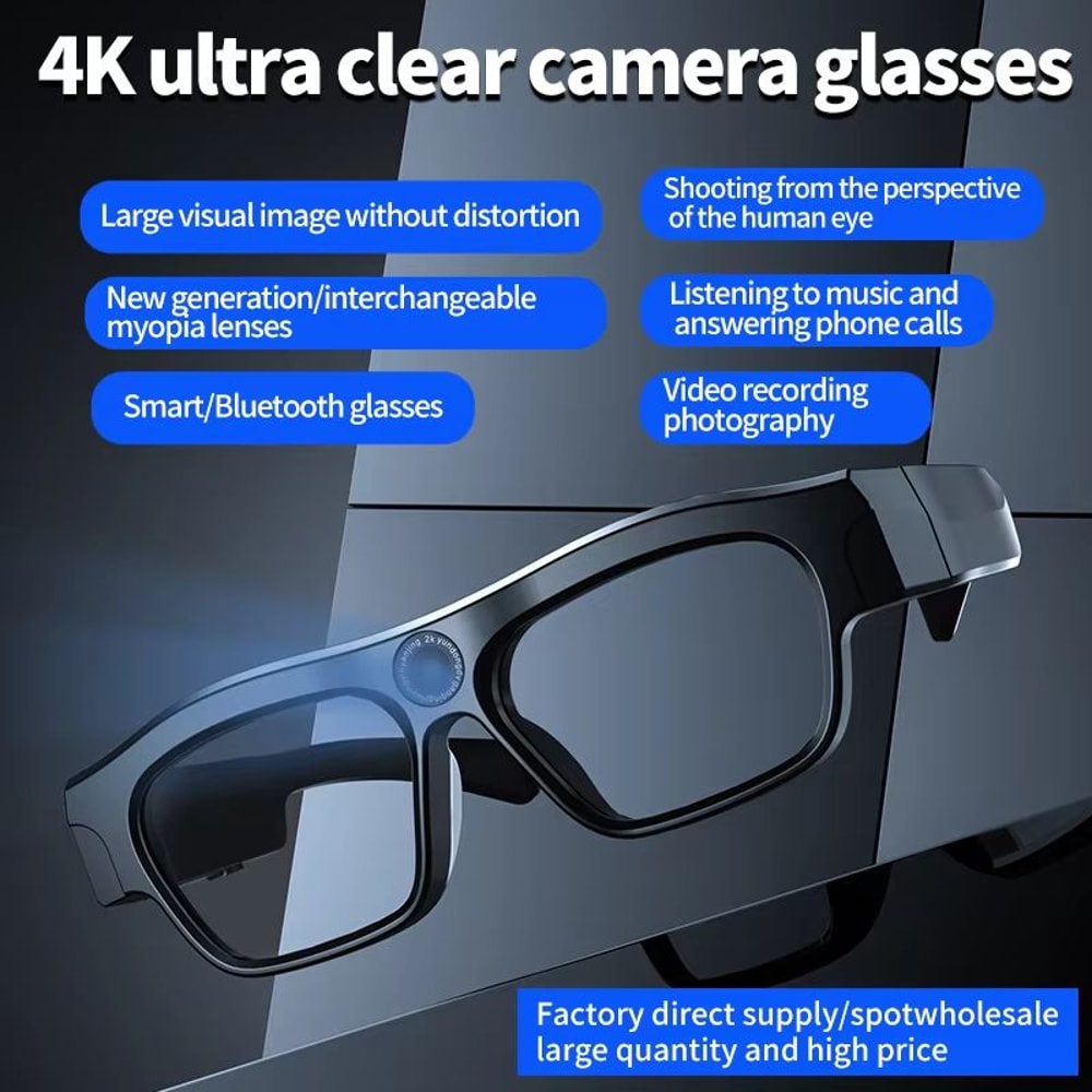 4K Bluetooth Smart Glasses Camera With HD Video Recording 2