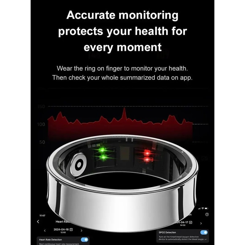 R09 Smart Health Ring With Skin Temperature Tracking And 5ATM Waterproof Design 2