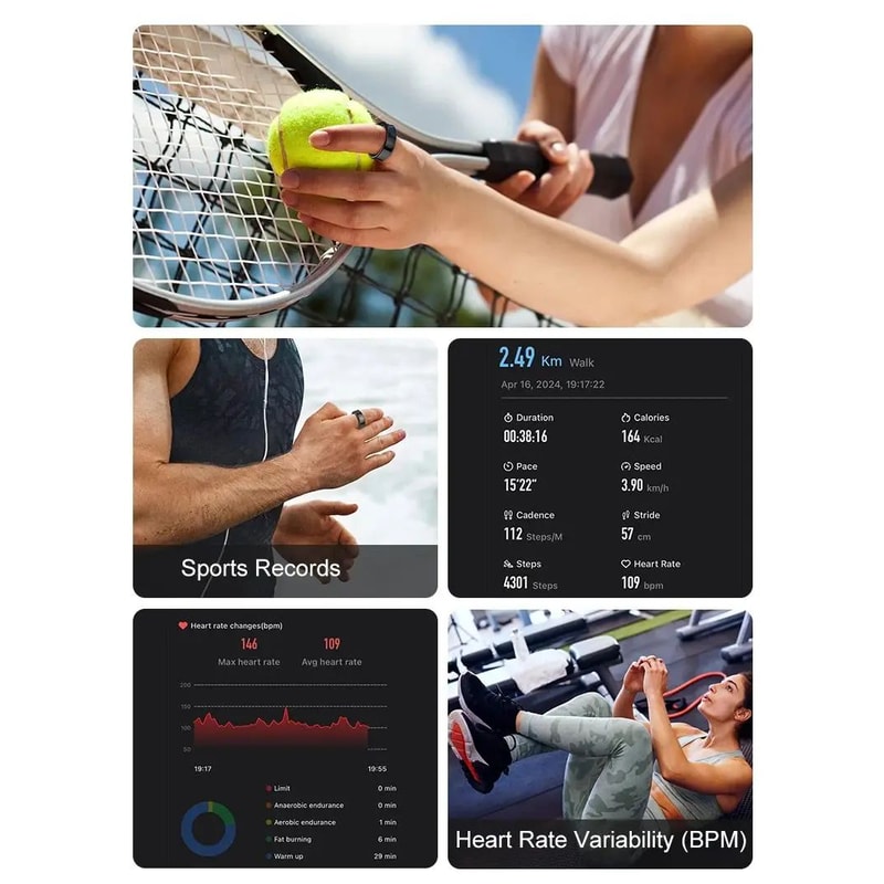 R09 Smart Health Ring With Skin Temperature Tracking And 5ATM Waterproof Design 4