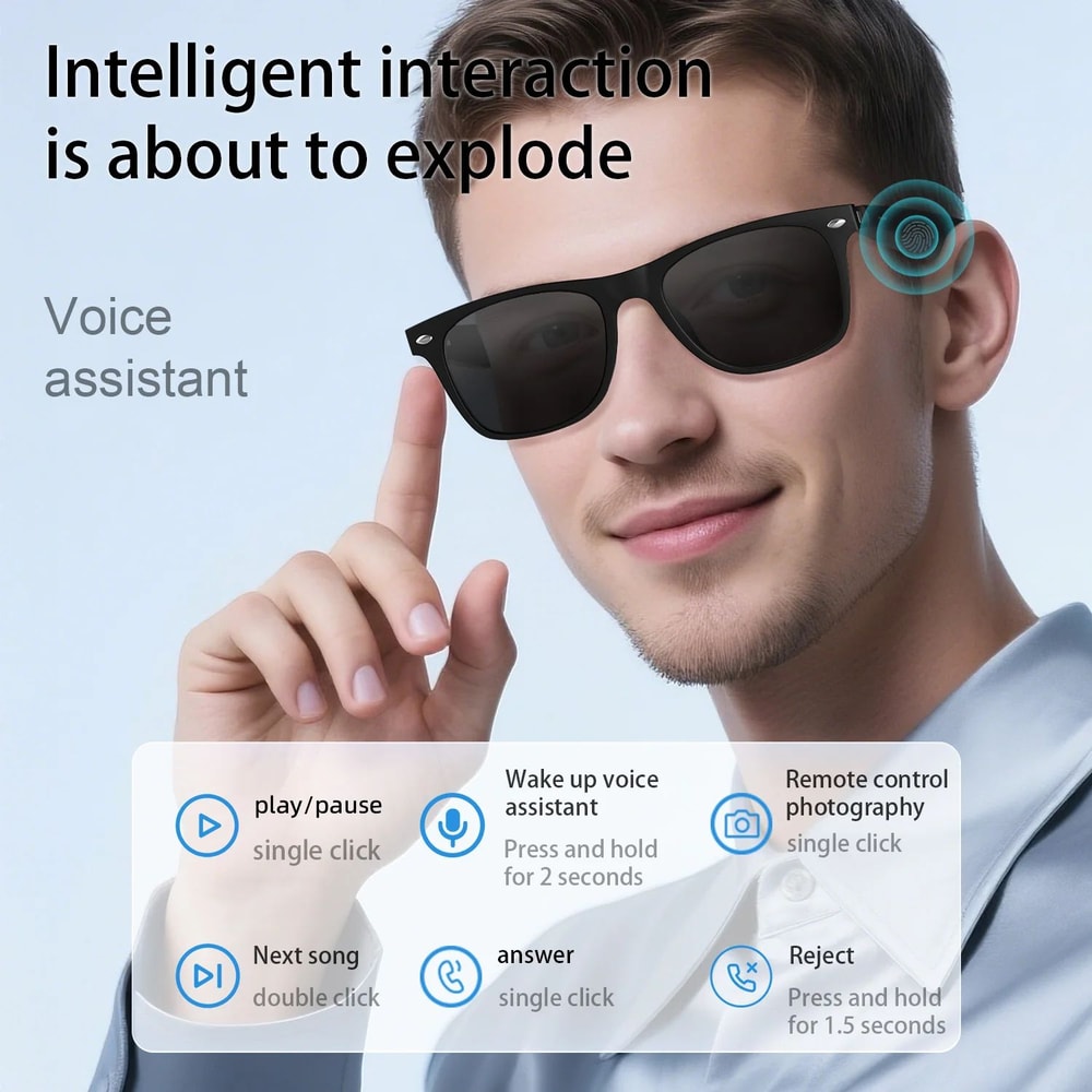 2025 AI Translation Smart Glasses With Bluetooth Calls And Camera Control 1