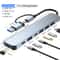 Aluminum 7 In 1 USB C Hub With USB 30 4 USB 20 And Dual USB C Ports 0
