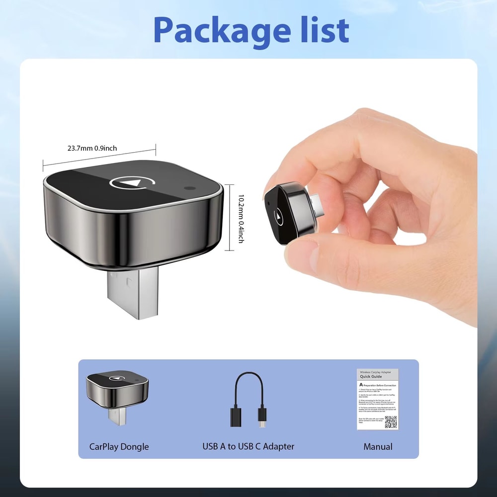 Product Name Pionray 2in1 Wireless CarPlay Adapter And Android Auto Wireless Adapter 5GHz WiFi USB 5