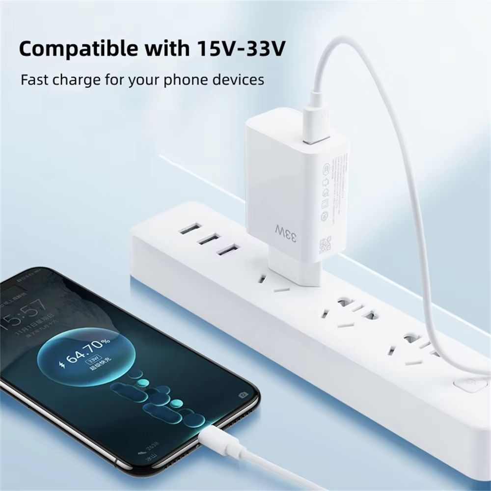 33W USBC Fast Charger Wall Adapter With 6A TypeC Cable EU And US Plug Quick Charge Power Adapter Fo 5