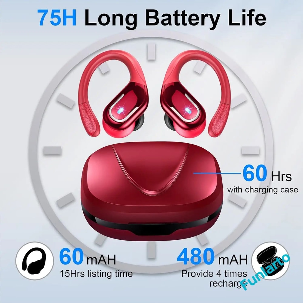 Bluetooth 53 Wireless Sport Earbuds With Earhooks And ENC Noise Canceling Mic 3