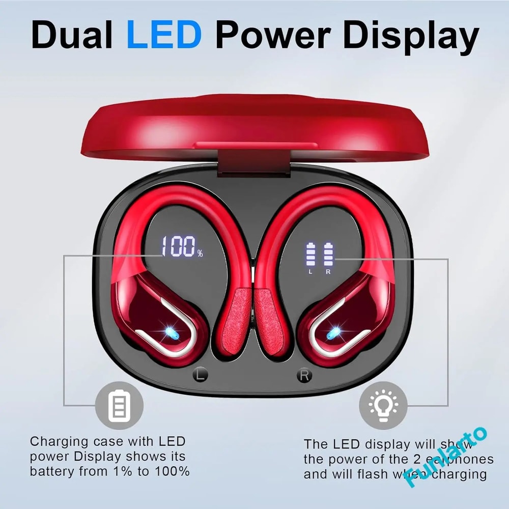 Bluetooth 53 Wireless Sport Earbuds With Earhooks And ENC Noise Canceling Mic 5