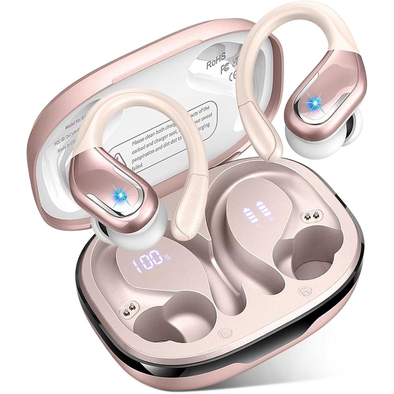 Bluetooth 53 Wireless Sport Earbuds With Earhooks And ENC Noise Canceling Mic 6