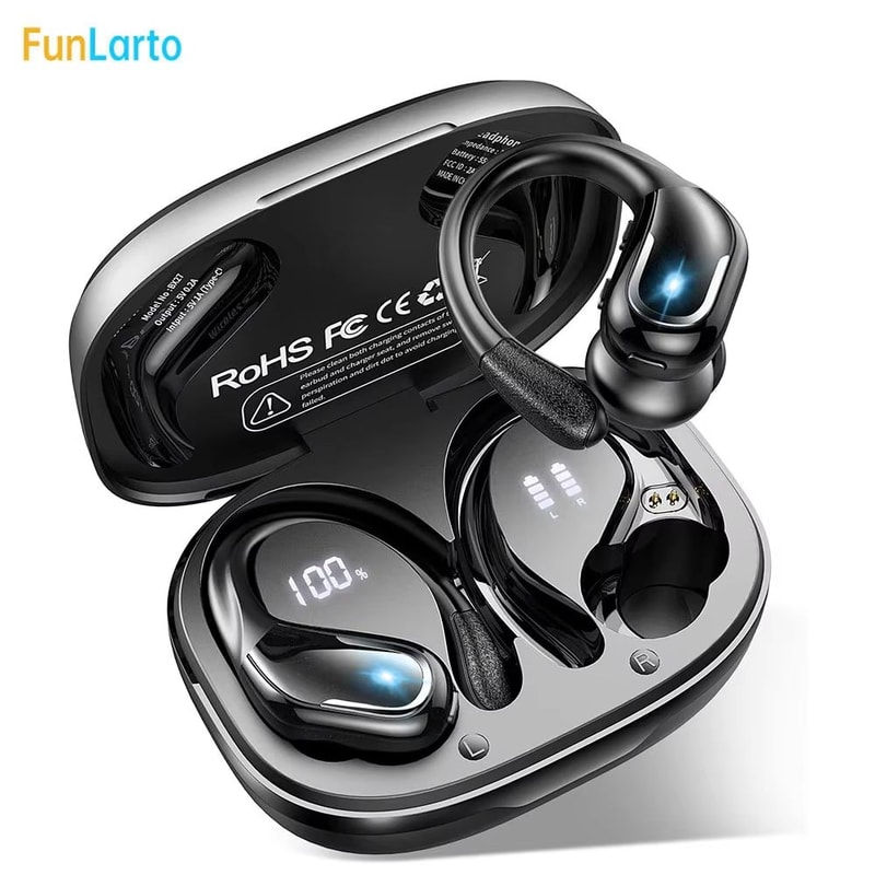Bluetooth 53 Wireless Sport Earbuds With Earhooks And ENC Noise Canceling Mic 8