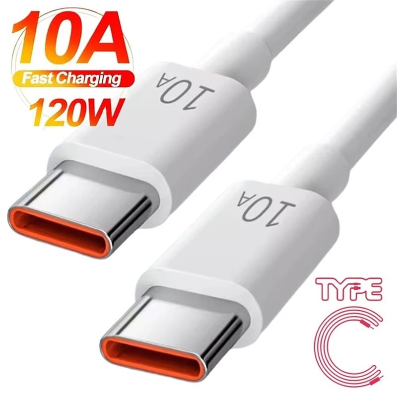 120W USB C To USB C Fast Charging Cable 10A Super Fast Charge Data Cord For Samsung Xiaomi Huawei 0