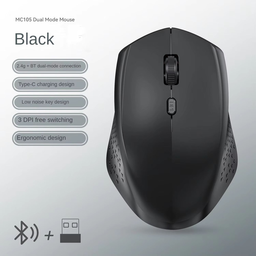Bluetooth 52 Dual Mode Wireless Mouse Rechargeable Silent 1600 DPI Mouse For Laptop And Desktop 7