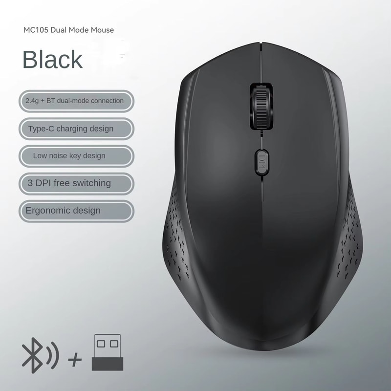 Bluetooth 52 Dual Mode Wireless Mouse Rechargeable Silent 1600 DPI Mouse For Laptop And Desktop 7