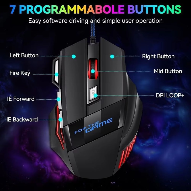 Hyperspeed RGB Wired Gaming Mouse 7 Button Ergonomic Esports Mouse For PC And Laptop 2