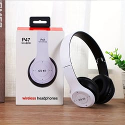 p47 foldable bluetooth wireless headphones stereo over ear sports and gaming headset