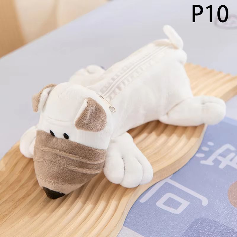 Cute Cartoon Animal Plush Pencil Case For Kids Large Capacity Pencil Case School Stationery Organiz 15