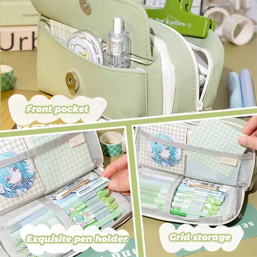 INS Minimalist Large Capacity Pencil Case Student Stationery Organizer Pouch 2