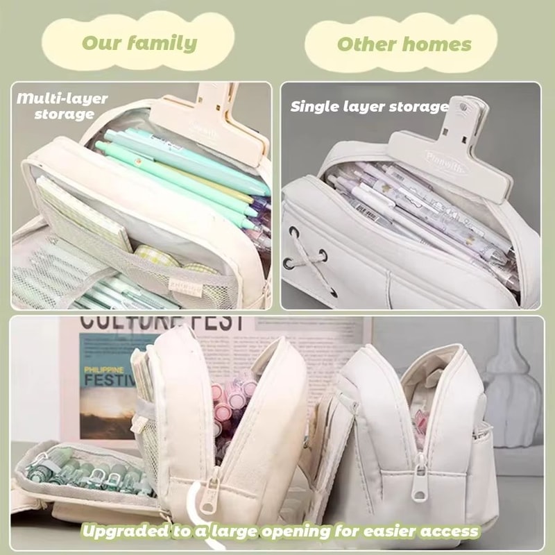 INS Minimalist Large Capacity Pencil Case Student Stationery Organizer Pouch 3