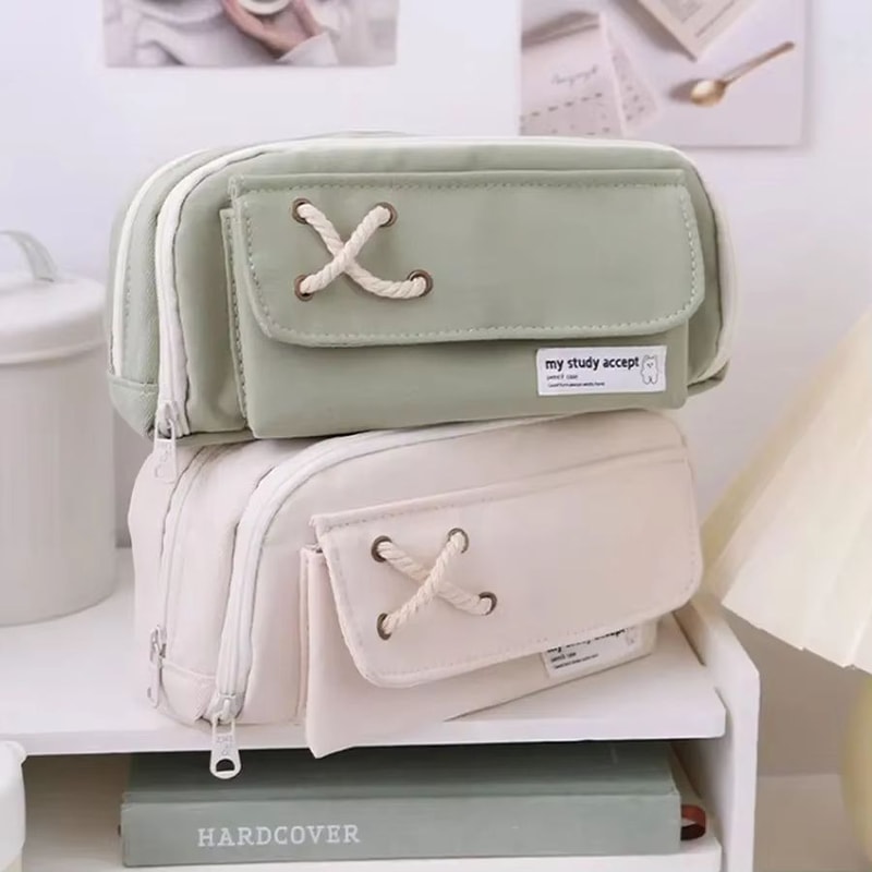 INS Minimalist Large Capacity Pencil Case Student Stationery Organizer Pouch 5