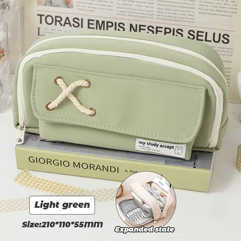 INS Minimalist Large Capacity Pencil Case Student Stationery Organizer Pouch 6