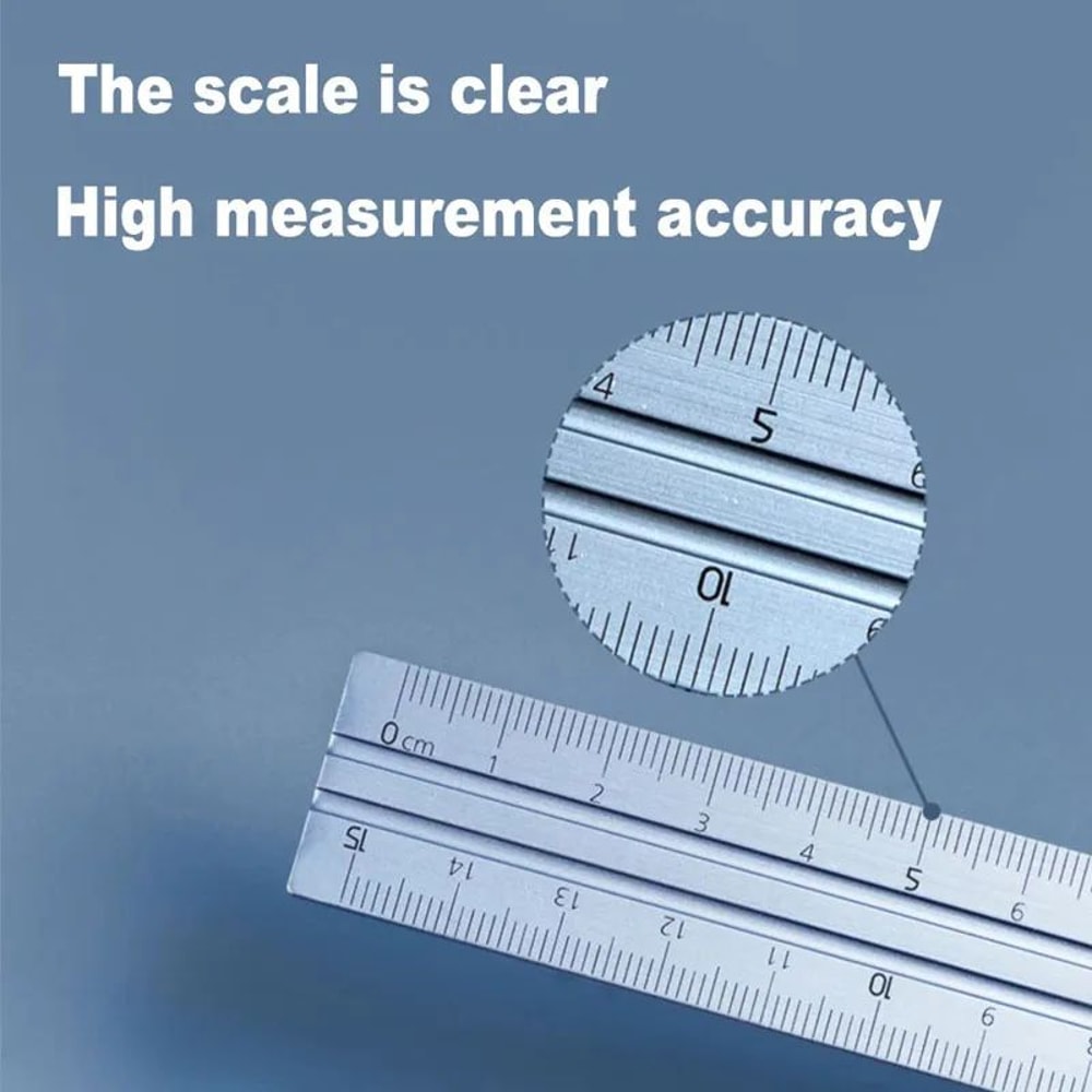 Deli Metal Triangle Ruler Set Geometry Measuring Rulers For School Drawing And Office Use 3