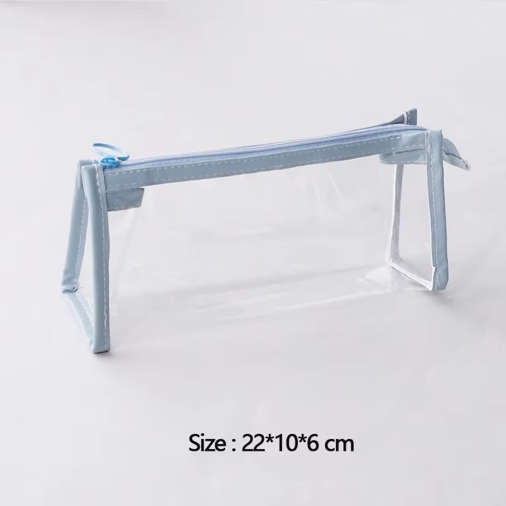 Kawaii Transparent Pencil Case Large Capacity Clear Stationery Organizer Pouch 9