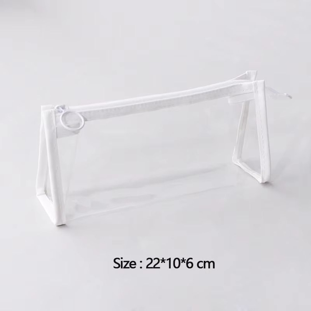 Kawaii Transparent Pencil Case Large Capacity Clear Stationery Organizer Pouch 7