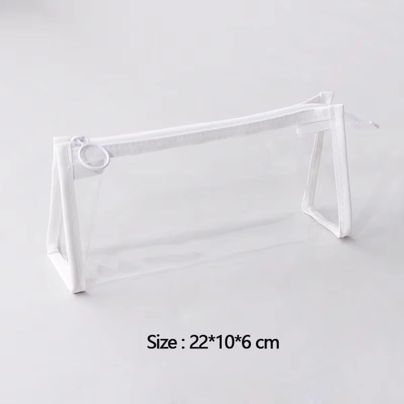Kawaii Transparent Pencil Case Large Capacity Clear Stationery Organizer Pouch 7