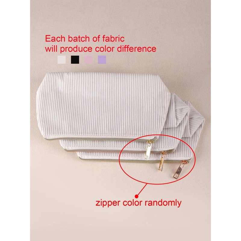 Large Capacity Solid Color Pencil Case Zipper Stationery Organizer Bag For School And Office 5