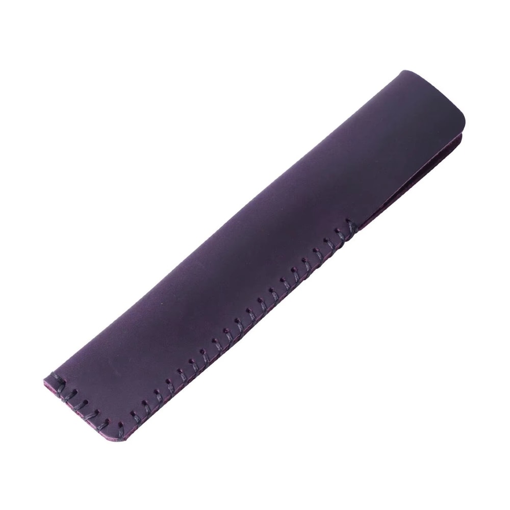 Handmade Retro Cowhide Leather Pencil Case Vintage Single Pen Holder Organizer 9