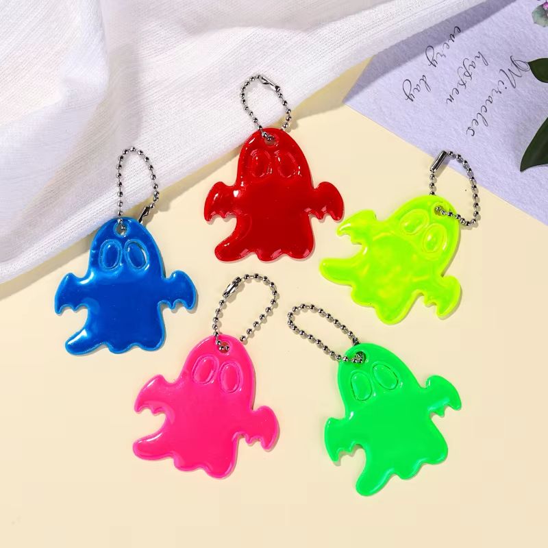 10PCS Cute Ghost Reflective Backpack Pendant Safety Schoolbag Charm Set For Kids 1