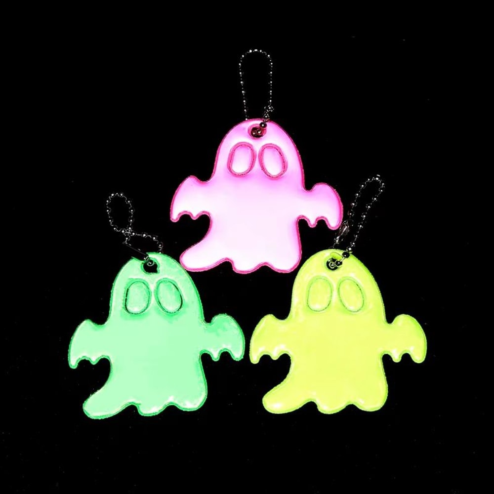 10PCS Cute Ghost Reflective Backpack Pendant Safety Schoolbag Charm Set For Kids 4