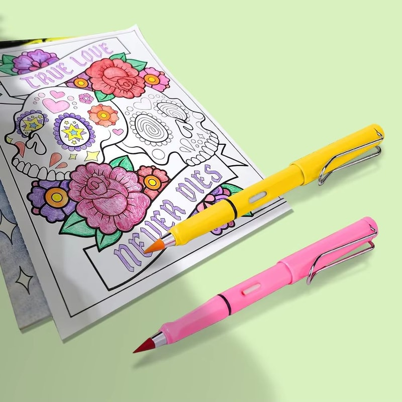 12pcs Color Eternal Pencil Set Replaceable Head Magic Pencil Eco Friendly Student Writing And Drawi 2