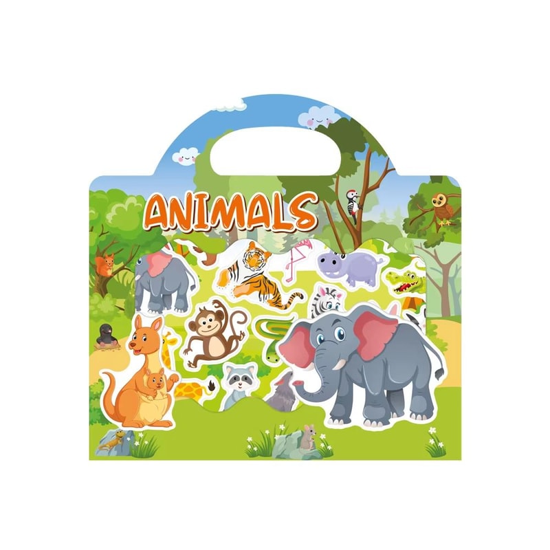 Reusable DIY Scene Sticker Book Cartoon Animal Puzzle Stickers Learning Activity For Kids 10