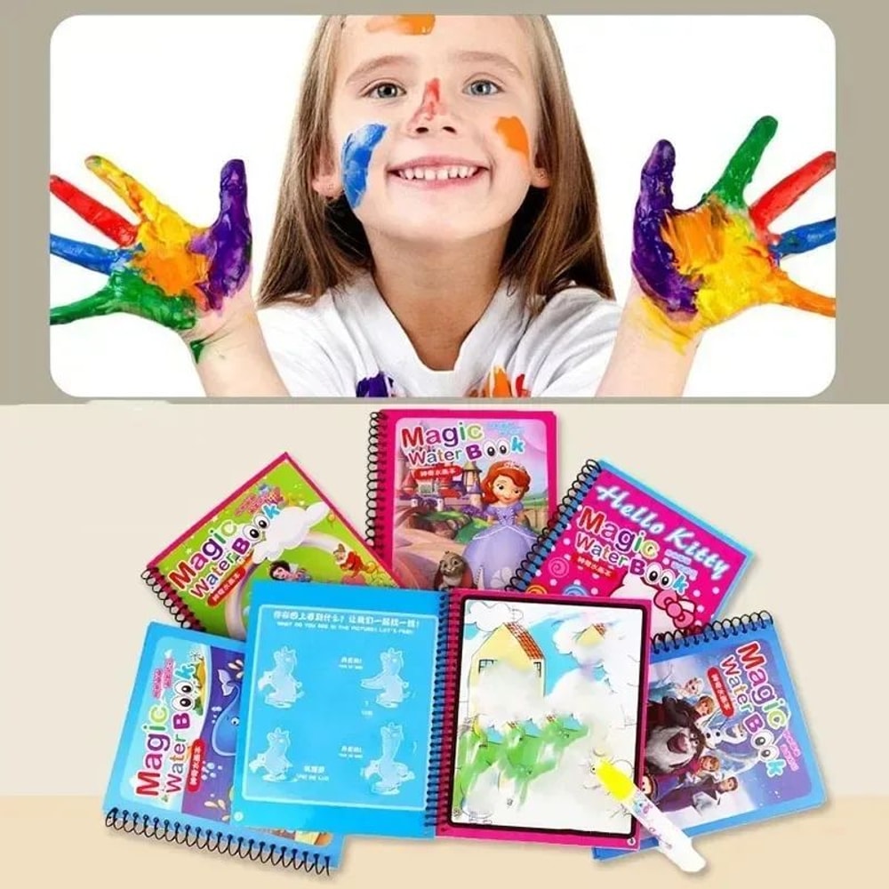 Disney Frozen Magic Water Coloring Book Reusable Princess Water Painting Set For Kids 4