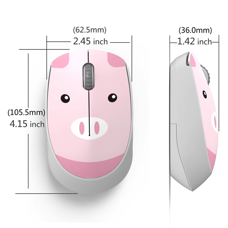 Cute Pink Wireless Mouse Mini 24G Cartoon Computer Mouse Rechargeable Silent Click For Kids 2