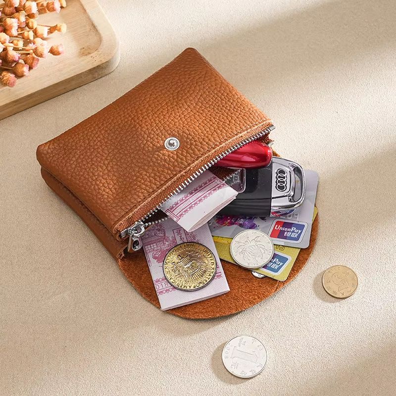 Custom Name PU Leather Coin Purse Card Holder Zipper Wallet With Engraved Initials 9