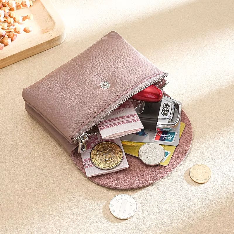 Custom Name PU Leather Coin Purse Card Holder Zipper Wallet With Engraved Initials 11