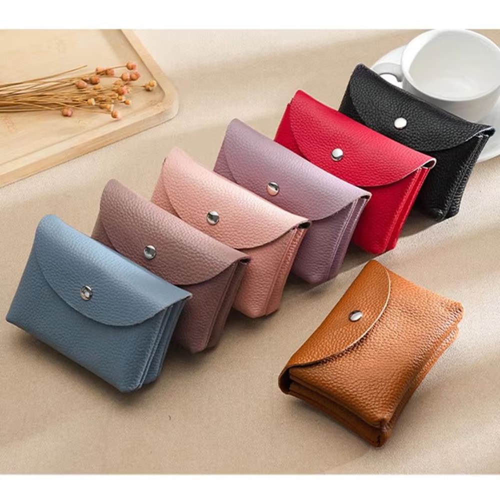 Custom Name PU Leather Coin Purse Card Holder Zipper Wallet With Engraved Initials 2