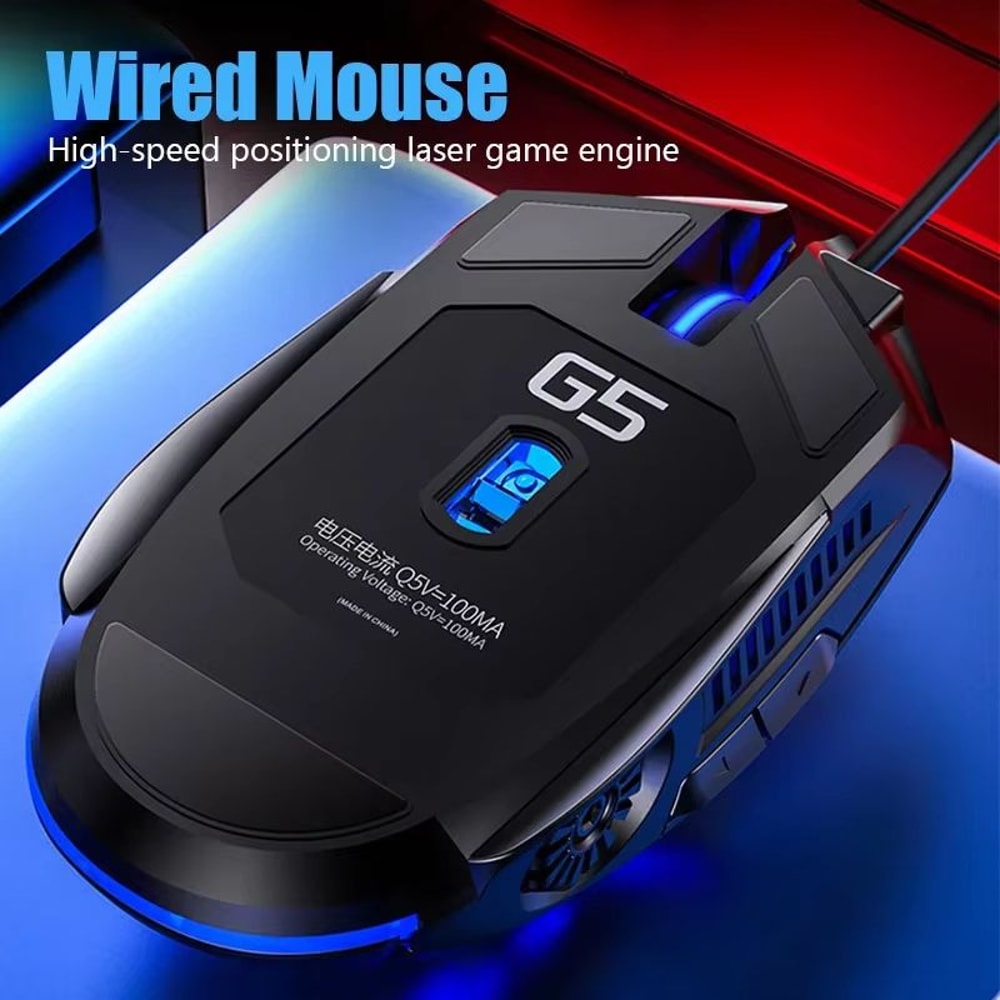 G5 Backlit Wired Gaming Mouse 6 Key Macro Programmable RGB Gaming Mouse For PC And Laptop 2
