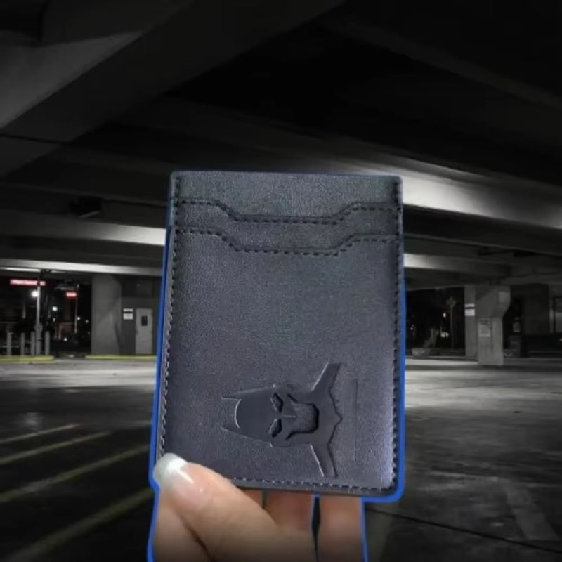 Bat ID Leather Card Holder Wallet Slim Superhero Mask Wallet Gift For Men 4