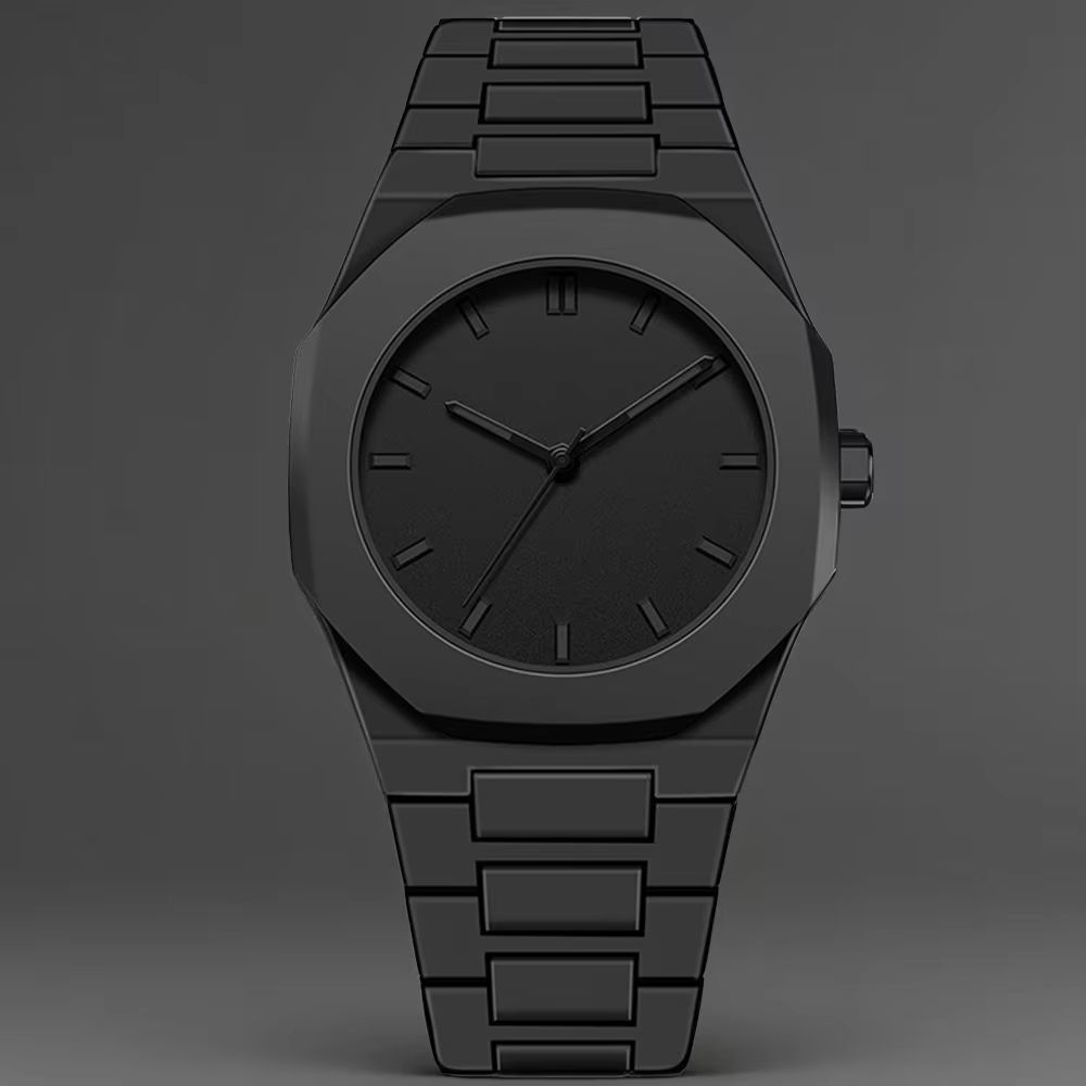 Mens Black Quartz Watch With Arabic Numerals Minimalist Casual Wristwatch With Drip Oil Strap 7