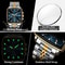 POEDAGAR Square Chronograph Watch Stainless Steel Mens Quartz Watch Luminous Waterproof Wristwatch 2