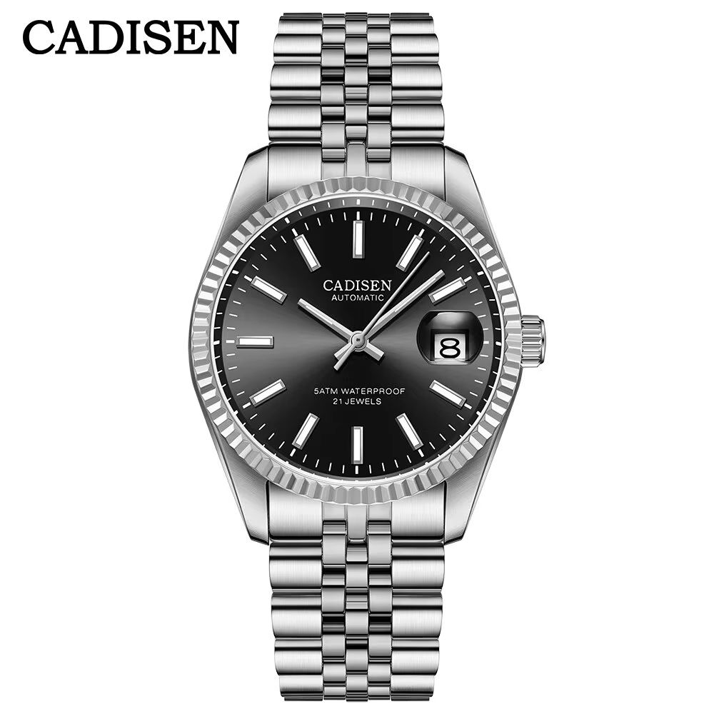 CADISEN Automatic Mechanical Watch For Men Stainless Steel Luxury Waterproof Business Wristwatch 11