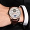 LIGE Automatic Mechanical Watch Tourbillon Mens Leather Watch Waterproof Military Style Wristwatch 4