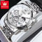 OLEVS Luxury Chronograph Moon Phase Watch Multifunction Quartz Waterproof Business Wristwatch For M 8